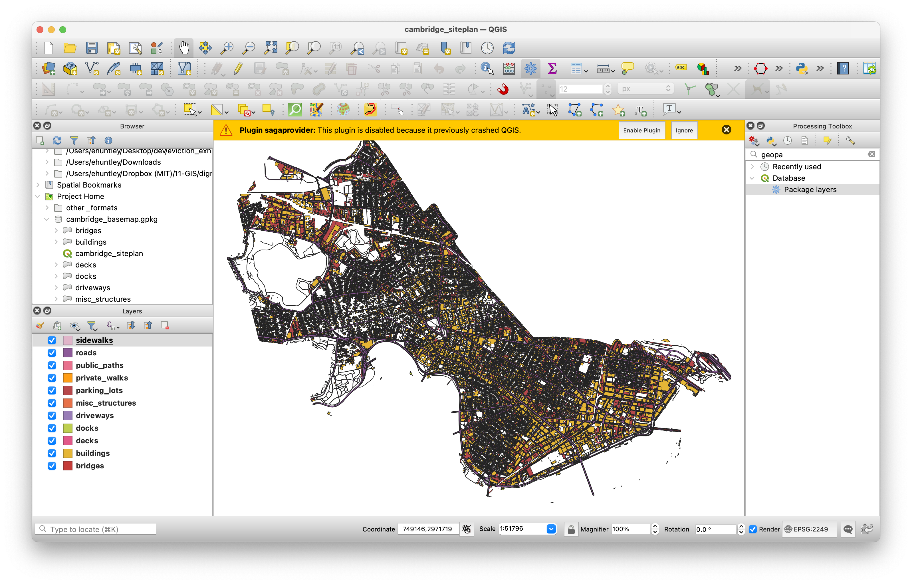 Provided QGIS project.